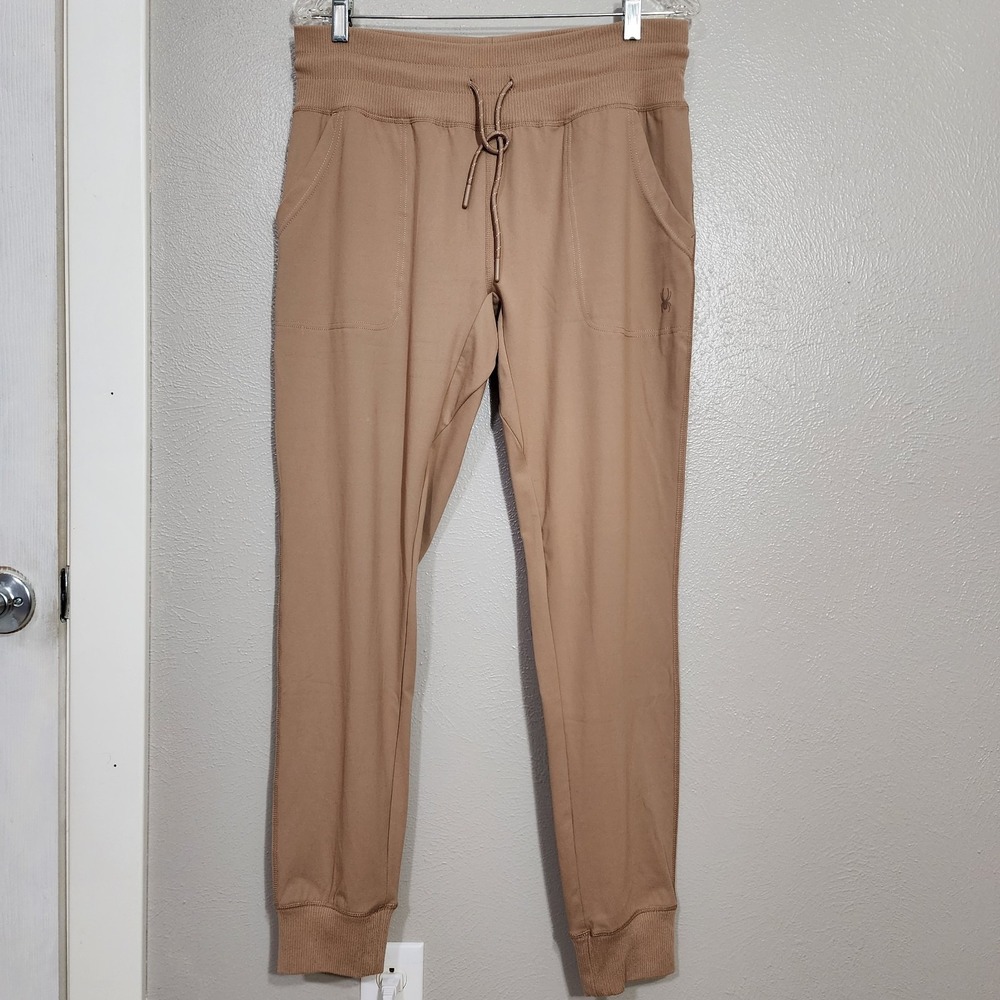 Spyder Leggings With‎ Yoga Pants With Pockets Women Size Large Toffee Drawstring
